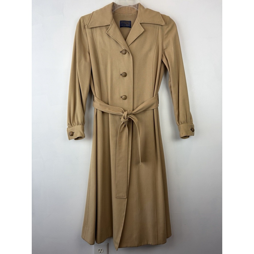 Vintage Pendleton Long Coat Womens Small Wool Belted Trench Jacket Project Read